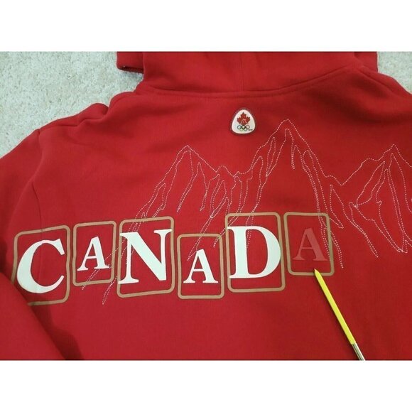 CANADA ~Mens/Homme Size M~ Red Hoodie Canada Letters Logo Oversized Cotton NWT. - Picture 11 of 12